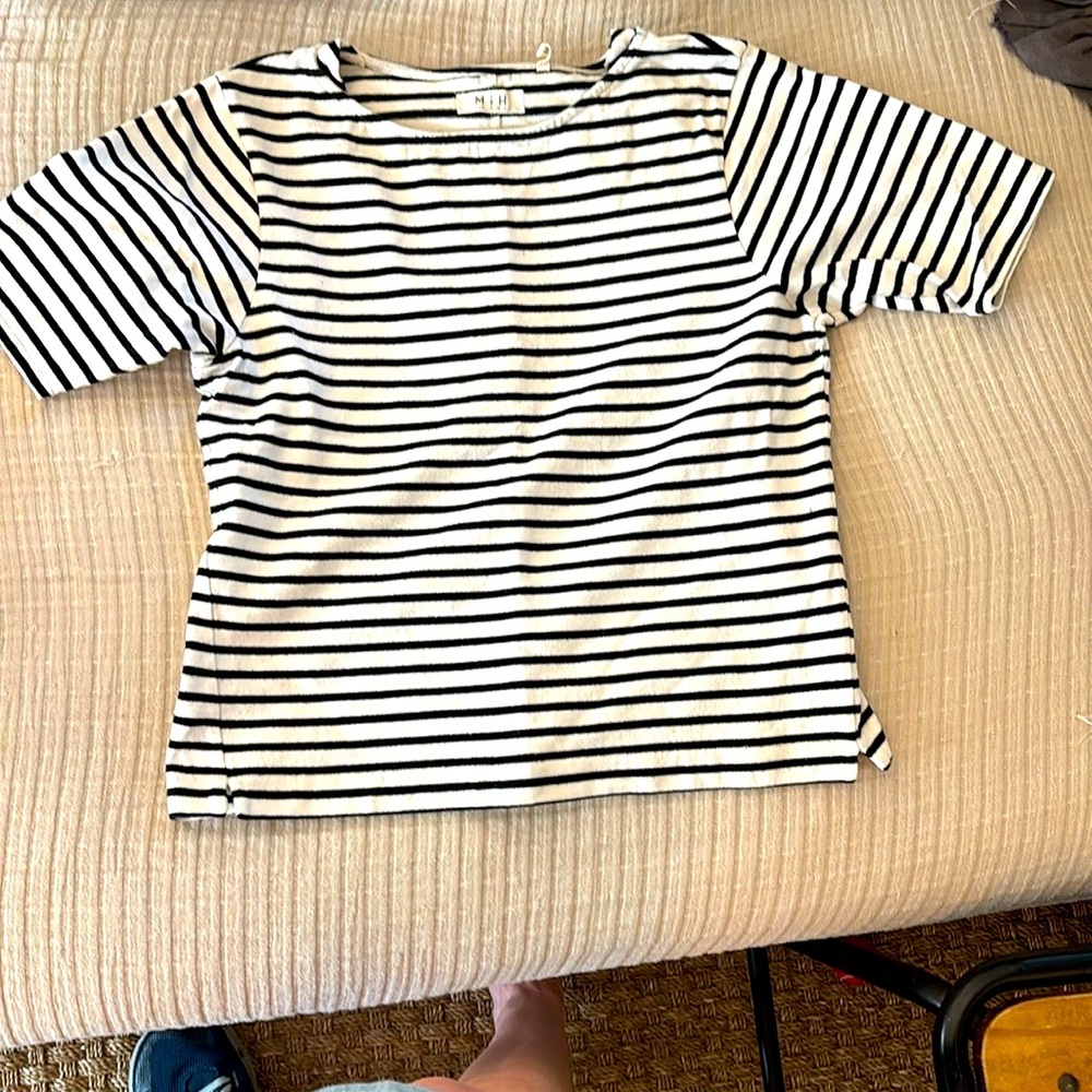 Womens Striped Black and White T-Shirt- MiH